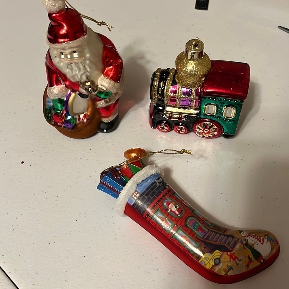 Christmas ornaments , (three)